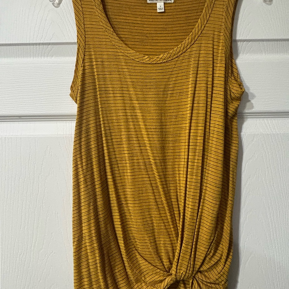 Nine Britton Mustard and Black Striped Tank Top